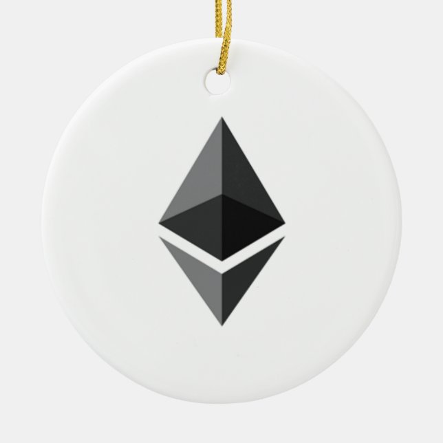Hängande prydnad för Ethereum runda Julgransprydnad Keramik (Framsidan)