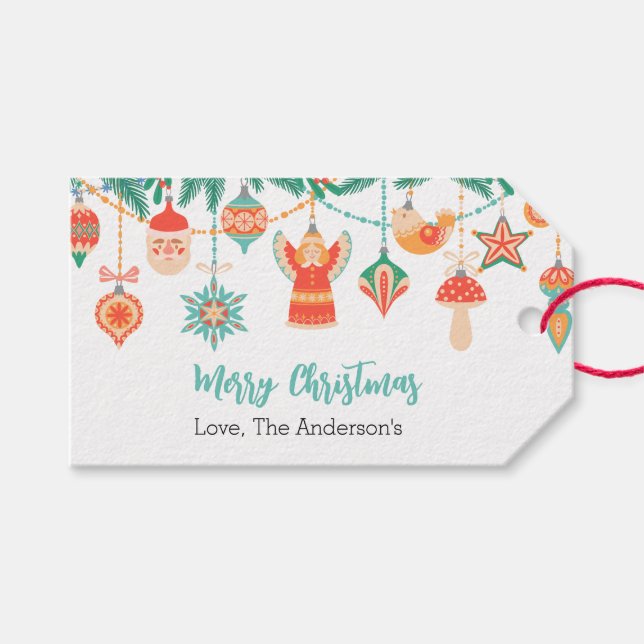 Hängande prydnader Julklappsmärke Presentetikett (Framsidan (Horisontell))