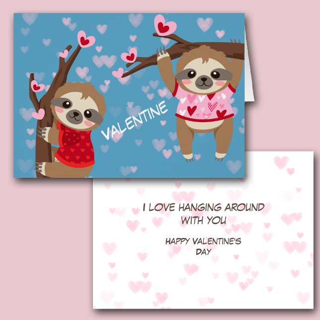 Hängande runt kortet för Valentine Hälsningskort (Skapare uppladdad)