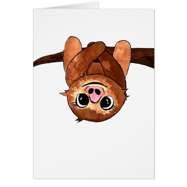 Hängande sloth hälsningskort (Framsidan)