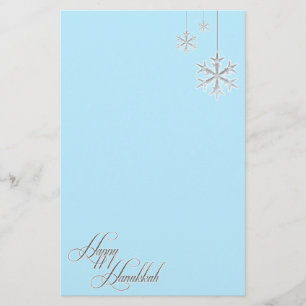 Hängande snöflingor (blått) brevpapper
