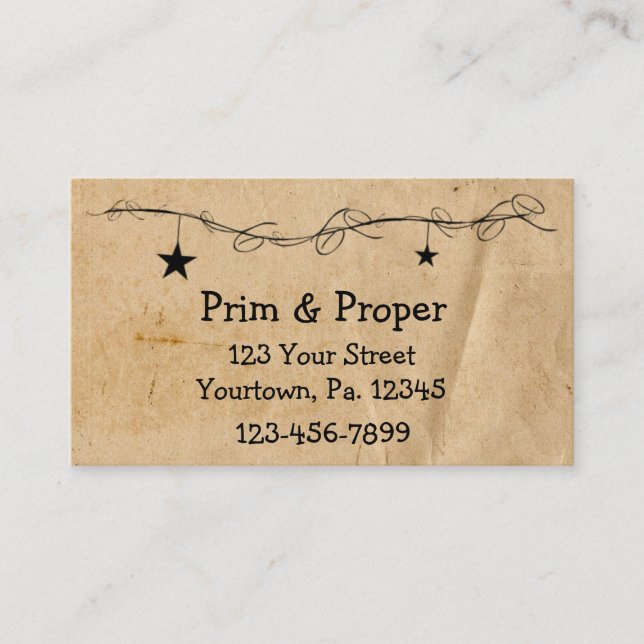 Hängande stjärnor, Affärskort Visitkort (Framsida)