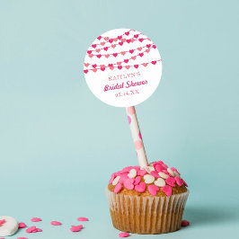 Hängande sträng kärlek hjärtan bröllopsdusch runt klistermärke