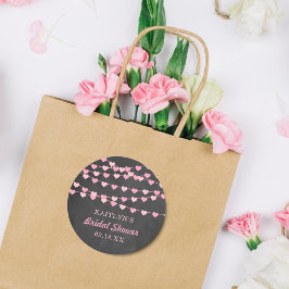 Hängande sträng kärlek hjärtan bröllopskalas runt klistermärke