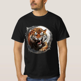 Hängande Tiger T-shirt - Grått Circles