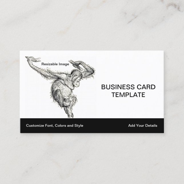 Hängande ut - Young Orangutan Ape Visitkort (Framsida)