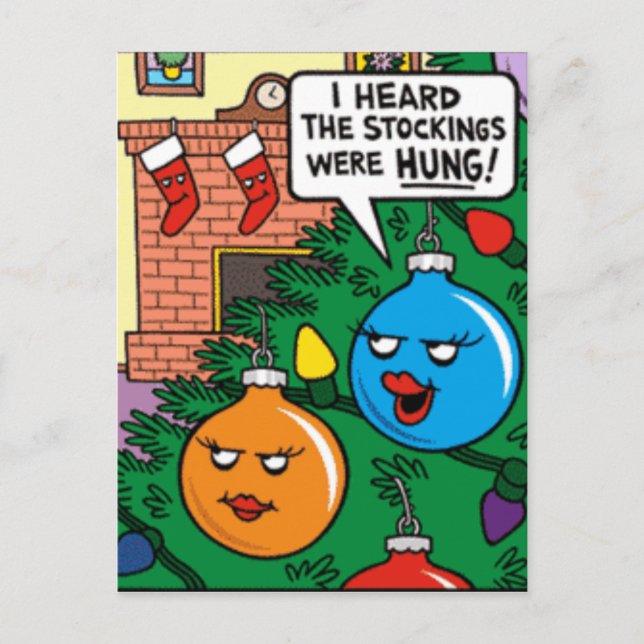 Hängda strumpor helg vykort (Framsida)