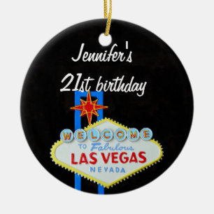 Hänge för Las Vegas födelsedag 21 Julgransprydnad Keramik