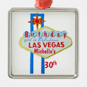 Hänge för Las Vegas födelsedagfirande Julgransprydnad Metall