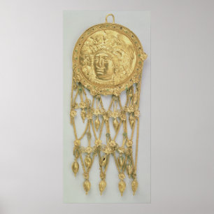Hänge med huvudet av Athena Parthenos Poster