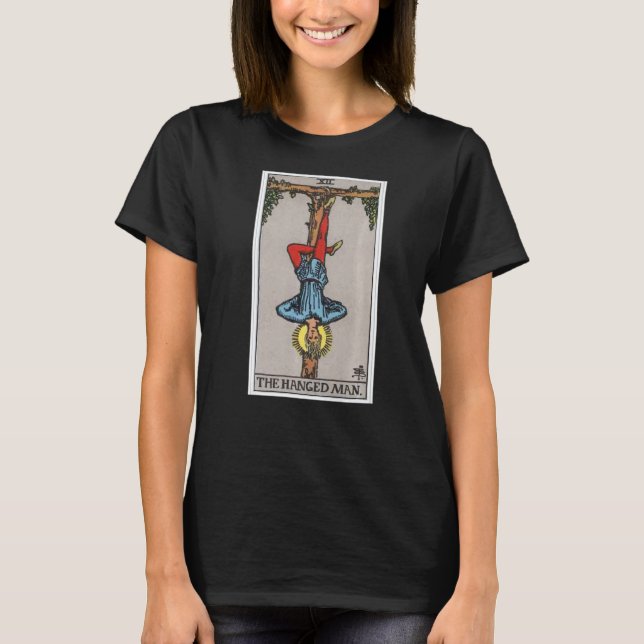 Hanged Man Tarot Card T Shirt (Framsida)