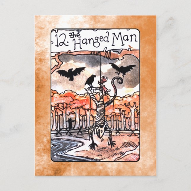 Hanged Man Tarot Card Vykort (Framsida)