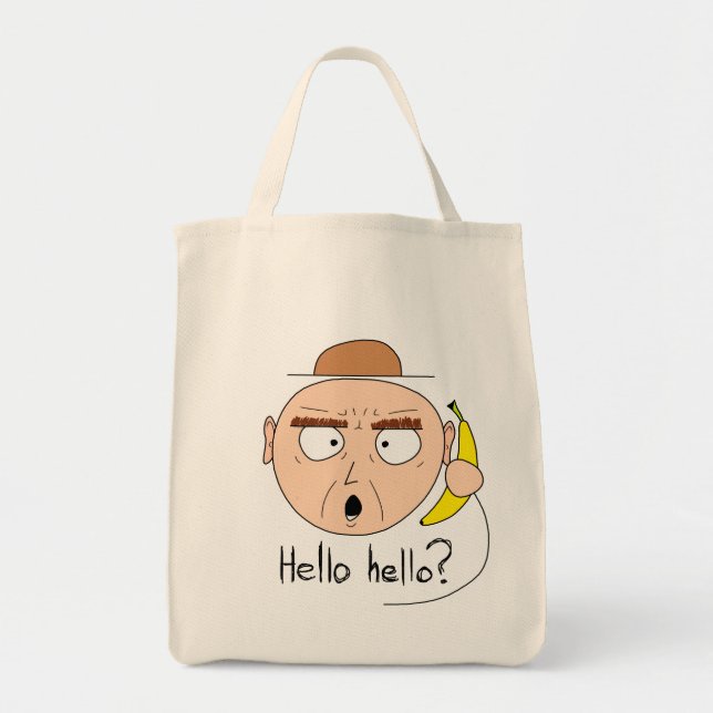 "Hänger lös Bananaphone" kanfas (tända), Tygkasse (Framsidan)