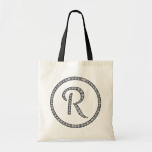 Hänger lös den bling totot för r-monogram tygkasse