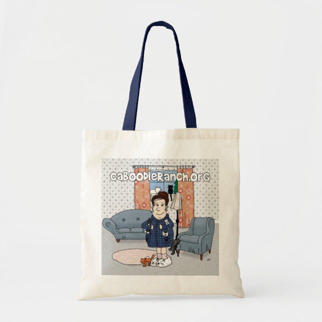 "Hänger lös den galna kattdamen" (2011) Tygkasse (Framsidan)