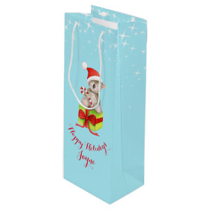 Hänger lös den gullig gåvan för blått för jul för