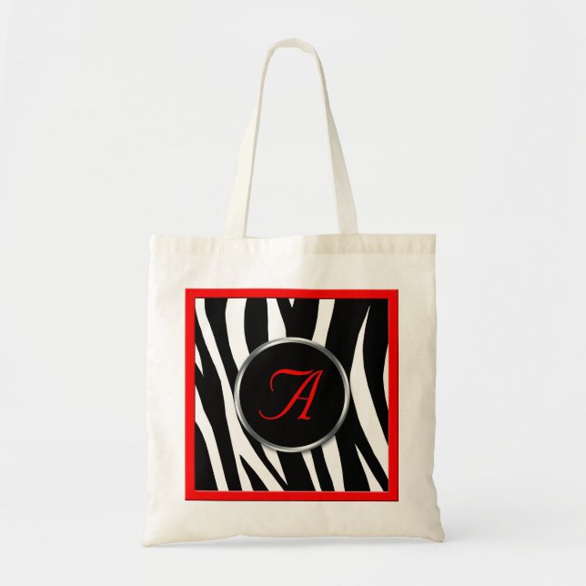 Hänger lös den röda Monogramtotot för chic zebra Tygkasse (Framsidan)
