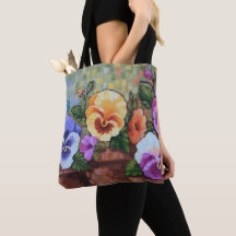 "Hänger lös färgrika Pansies" 16" x 16" totot