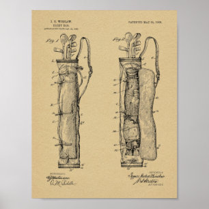 Hänger lös golfklubbcaddyen 1905 det patenterade poster