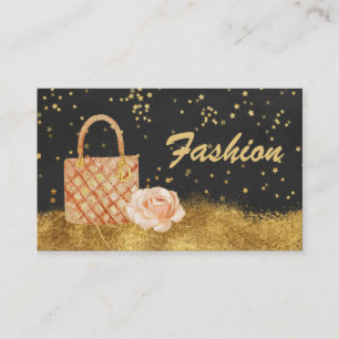 HÄNGER LÖS guld- glitter för *~* ROSA MODEstjä Visitkort