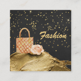 HÄNGER LÖS guld- glitterSTJÄRNOR för *~* ROSA Fyrkantigt Visitkort