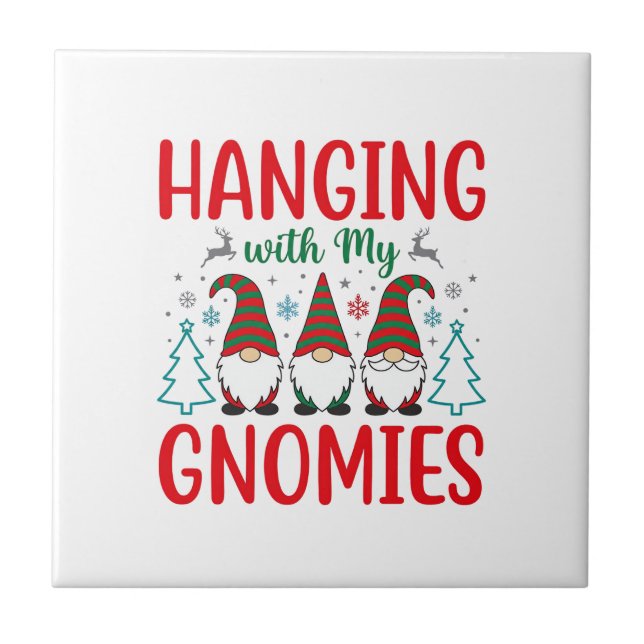 Hänger Med Min Gnom Jul Tomte Kakelplatta (Framsidan)