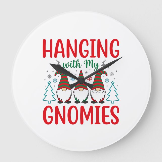 Hänger Med Min Gnom Jul Tomte Stor Klocka (Framsida)
