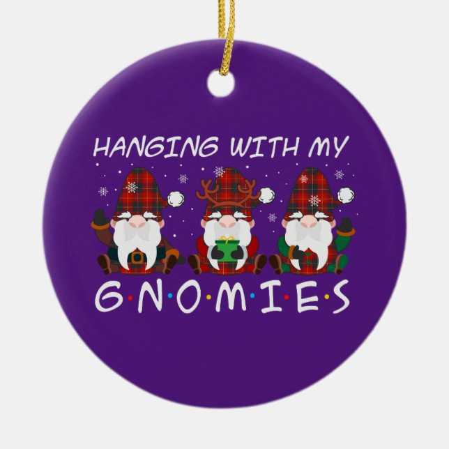 hänger med mina gnomies christmas julgransprydnad keramik (Framsidan)