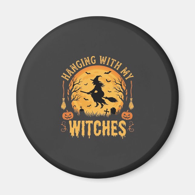 Hänger Med Mina Häxor Halloween-design (2) Magnet (Framsidan)