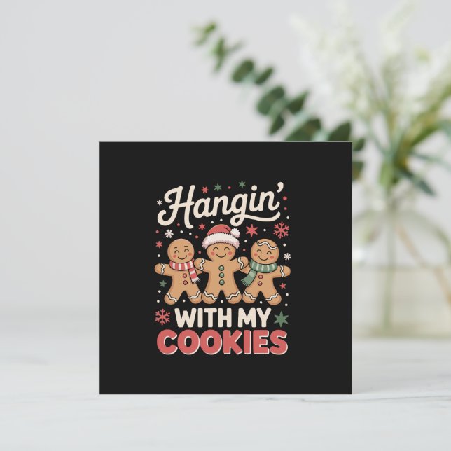 Hänger med mina kakor Gingerbread Jul Lärare Julkort (Stående Fram)