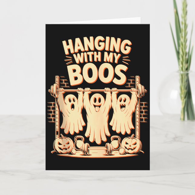 Hänger med mina vänner Rolig Halloween-spök-tränin Kort (Framsida)
