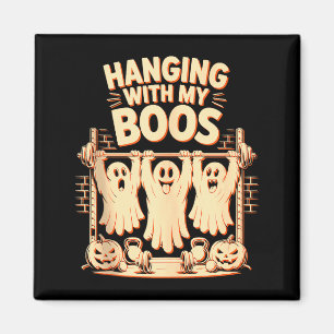 Hänger med mina vänner Rolig Halloween-spöke träni Magnet
