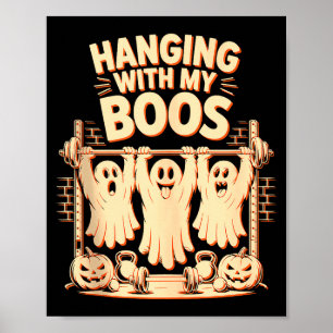 Hänger med mina vänner Rolig Halloween-spöke Träni Poster