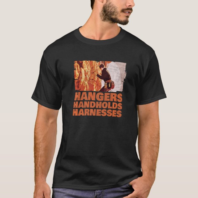 Hangers Handhold Haresses Sten klätterberget T Shirt (Framsida)