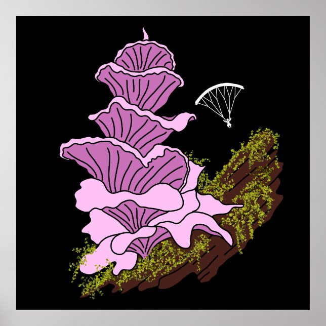 Hangglidning Rosa Pagodsvamp Poster (Framsidan)