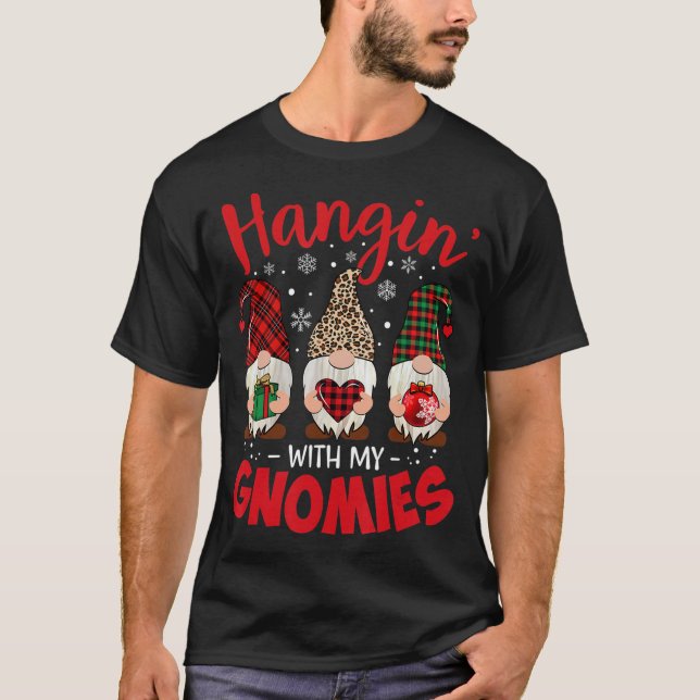 Hangin med min Gnomie Leopard Kvinnor jultomte T Shirt (Framsida)
