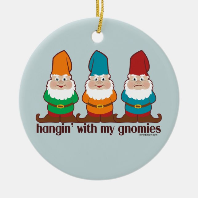 Hangin med min Gnomies Julgransprydnad Keramik (Framsidan)