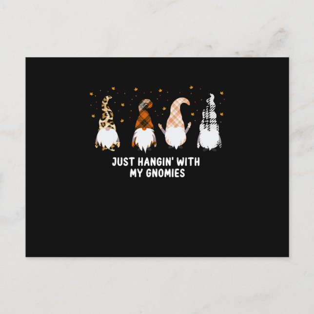 Hangin med min Gnomies, jultoma, halloween Vykort (Framsida)