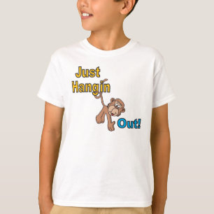 Hangin out Monkey Tecknad T Shirt