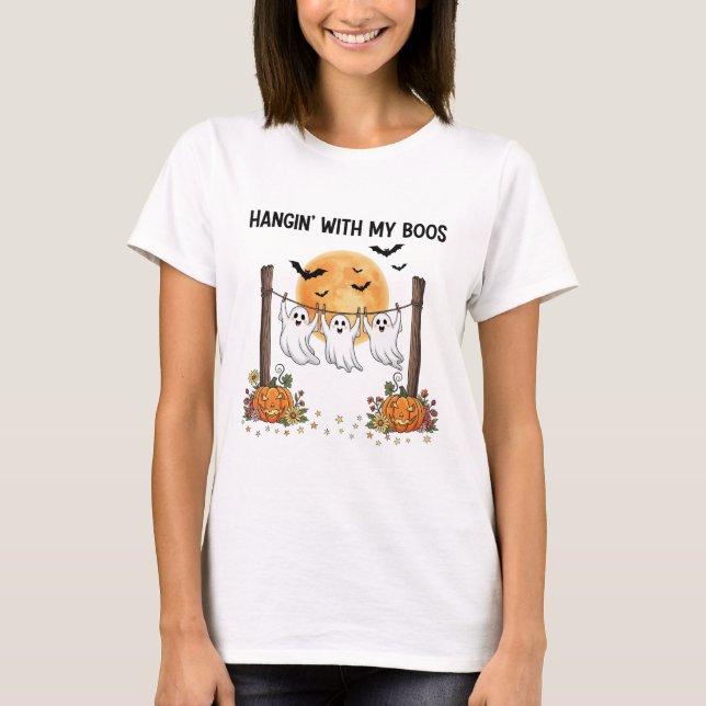 Hangin’ with My Boos | Funny Halloween Women's Tee (Framsida)