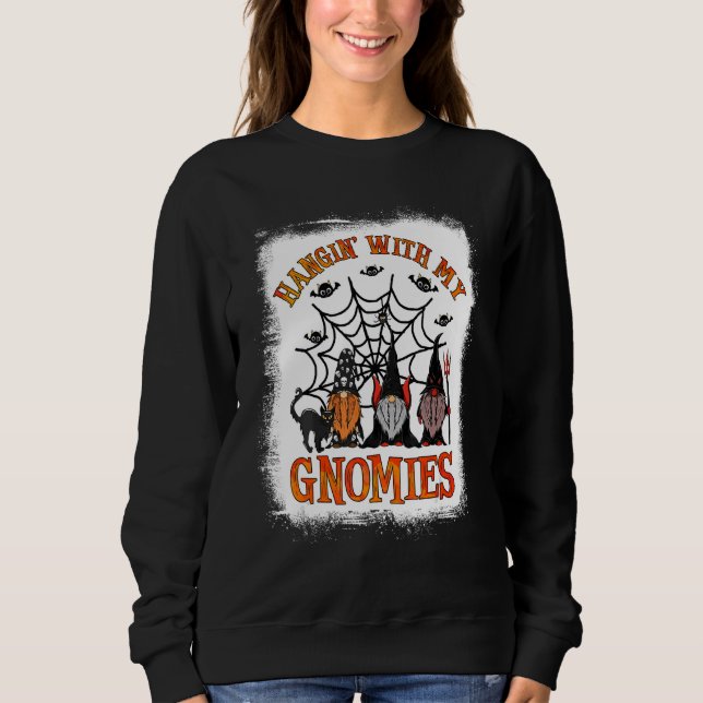 Hangin' With My Gnomies Cute Halloween Pumpkin Gno T Shirt (Framsida)