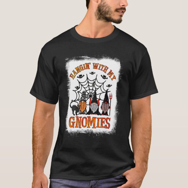 Hangin' With My Gnomies Cute Halloween Pumpkin Gno T Shirt (Framsida)