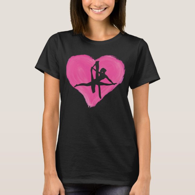 Hanging Aerialist Aerial Hoop Heart Air Acrobatic  T Shirt (Framsida)