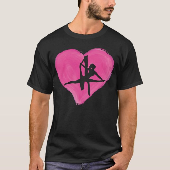 Hanging Aerialist Aerial Hoop Heart Air Acrobatic  T Shirt (Framsida)