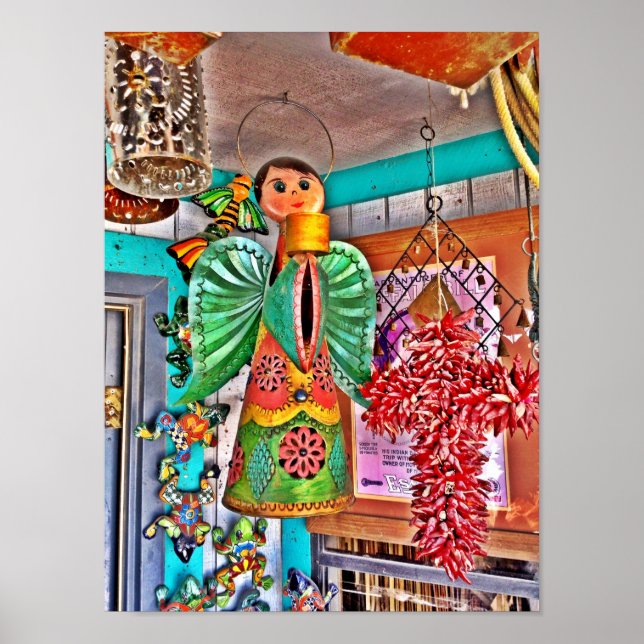 Hanging Angel Metall Art Chili Peppers Painting Fr Poster (Framsidan)