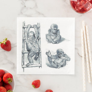 Hanging Around - Young Ape Gorilla Pappersservett