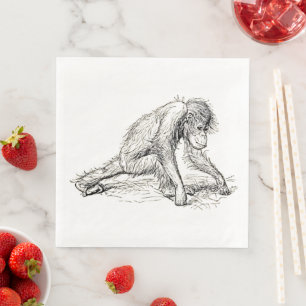 Hanging Around - Young Ape Gorilla Pappersservett