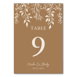 Hanging Blommigts Foliage Warm Romantic Boho Earth Bordsnummer