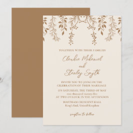 Hanging Blommigts Foliage Warm Romantic Boho Earth Inbjudningar