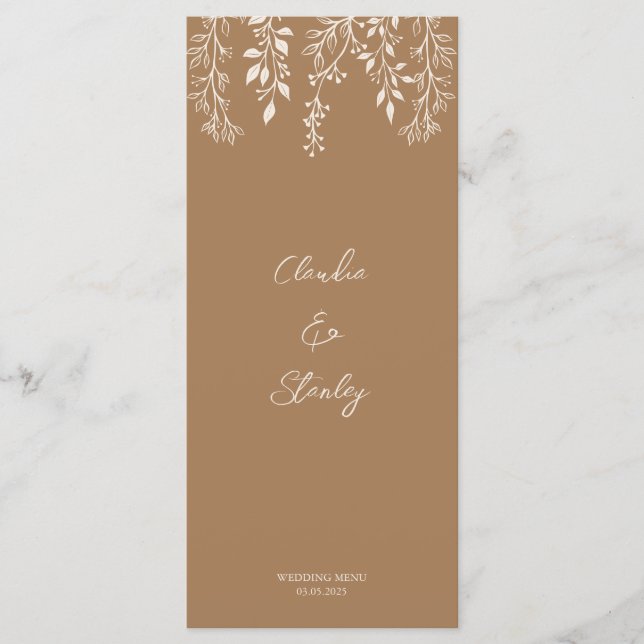 Hanging Blommigts Foliage Warm Romantic Boho Earth Meny (Framsida)